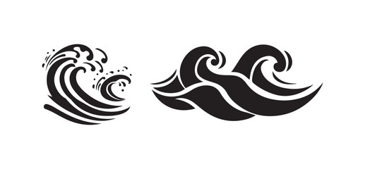 Obraz premium Ocean wave swirl graphic icon for nature branding on white background