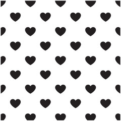 Obraz premium Seamless heart pattern vector background with black love icon