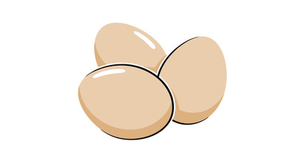 group of three fresh brown chicken eggs is presented as a basic and nutritious ingredient for healthy cooking.