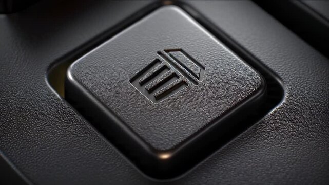 Delete Trash Icon Button Press Macro Shot