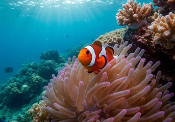 サンゴ礁の宝石：イソギンチャクとカクレクマノミ