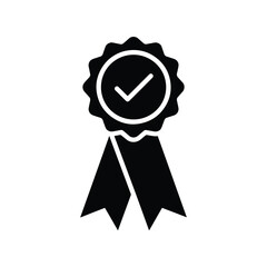 Business Compliance Ribbon Black Silhouette Vector Icon