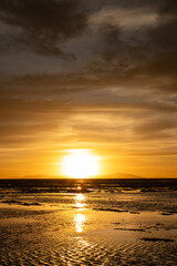 sunset in the salt flats