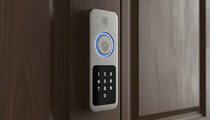Modern biometric fingerprint door lock with keypad for secure access
