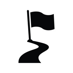 Business Roadmap Flag Black Silhouette Vector Icon