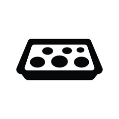 Coin Tray Black Silhouette Vector Icon