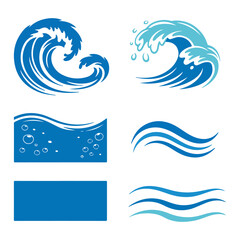 Obraz premium Dynamic ocean waves crashing with bubbles and water motion graphic