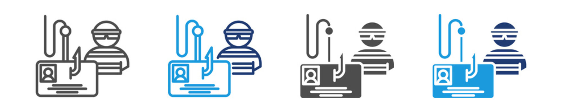 identity theft icon set multiple style