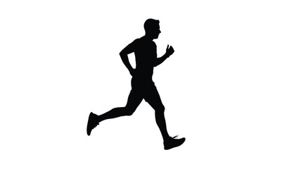 Fototapeta premium a black silhouette of a man running forward dynamic and athletic pose
