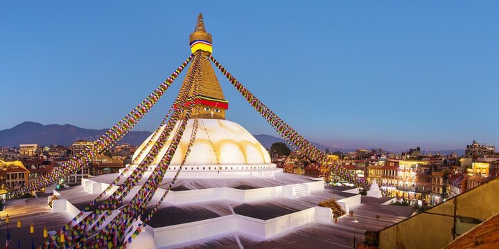 Boudhanath stupa evening Kathmandu Nepal