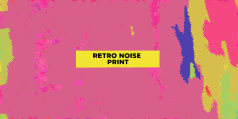 Obraz premium Abstract retro noise print with vibrant pink yellow and blue color scheme
