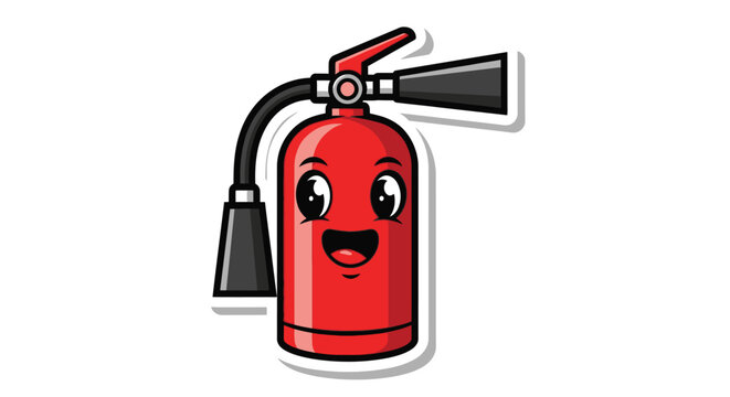smiling fire extinguisher cartoon