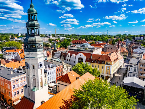 Architecture of Zielona Gora old town, Poland