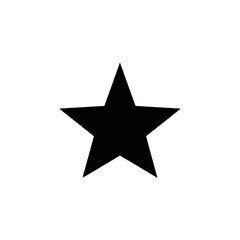 Fototapeta premium Five Point Star Black Silhouette Rating Symbol Isolated on White Background Vector