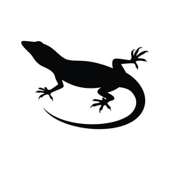 Fototapeta premium Stylized black and white gecko silhouette vector illustration, A detailed black and white gecko silhouette vector illustration, perfect for design and clip art