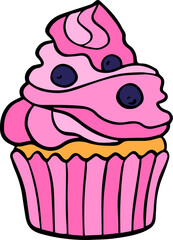 Cream pastry dessert vector illustration