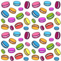 Cute Macaron Vector Seamless Background