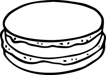 Macaron Illustration Coloring Page Vector