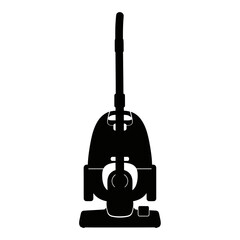 Household Vacuum Cleaner Silhouette Appliance Icon Isolated on White Background