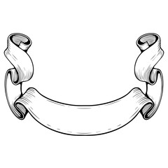 Vintage victorian outline elegant scroll banner