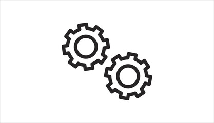 Obraz premium Simple black gear icons on white background.