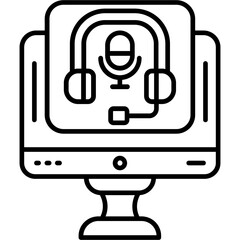 Obraz premium Podcast Outline Icon