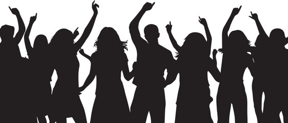 Fototapeta premium Group of people dancing vector illustration showing joy and celebration at festive social event party