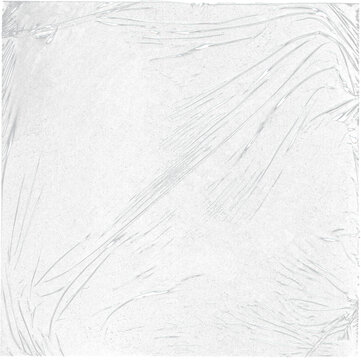 Transparent Plastic wrap texture overlay effect. Polyethene packaging. Shrink crumpled plastic sleeve.