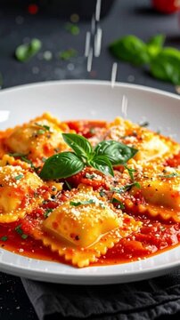 Ravioli in Tomatensosse