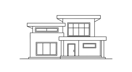 Modern two-story house with clean architectural design