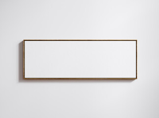 Framed floated canvas mockup, 1x3 paper ratio with thin frame, 3d render