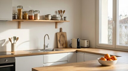 Minimalist Kitchen Design with Fresh Food Preparation at Home