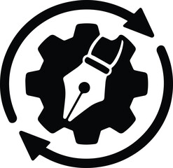 Dynamic graphic representing continuous improvement and iterative design process in creative workflows