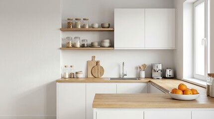 Modern Minimal Kitchen with Homemade Meal Prep and Sustainable Living Concept