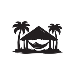 Hammock Silhouette Vector Illustration
