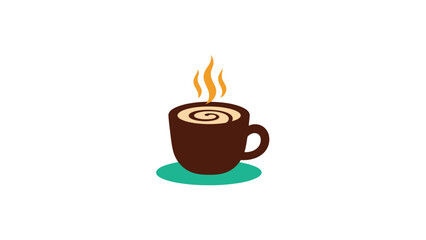 Fototapeta premium Steaming Hot Coffee Cup with Swirl Pattern