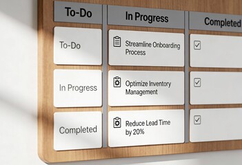 Streamlined Project Management Workflow Chart with Defined Tasks Categorized as To Do In Progress and Completed for Effective Operational Efficiency and Productivity Enhancement