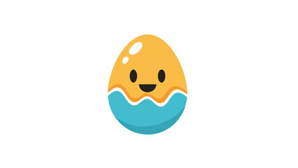 Cute Easter Egg Character with Happy Face