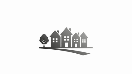 Modern homes in a quiet neighborhood with a tree