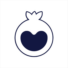 Fototapeta premium Minimalist Line Art Pomegranate Icon Vector Logo Design Outline Healthy Berry Symbol