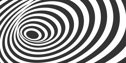 Obraz premium Hypnotic spiral of alternating black and white concentric circles