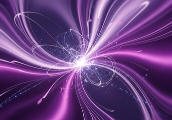 Vibrant Purple Light Bursting with Abstract Energy Trails in Dark Space