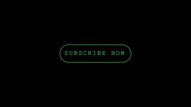 Green neon text " SUBSCRIBENOW" inside an oval button on a black background subscribe now