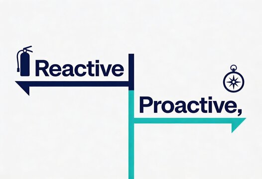 Transitioning from Reactive to Proactive Strategies with Intentional Mindset Transformation Emphasizing Preparedness and Growth captured with clarity