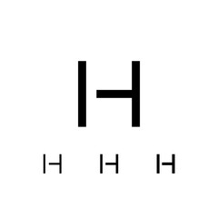 Fototapeta premium Letter H, digital alphabet cyber font, including set of three different set letters, regular, medium, semi bold, vector illustration 10EPS