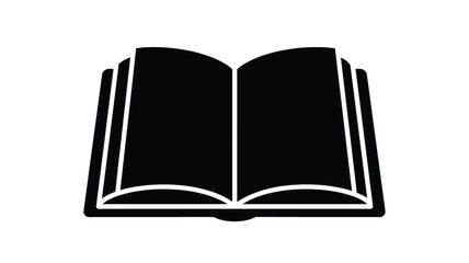 Fototapeta premium an open book icon illustration showcasing knowledge and learning silhouette