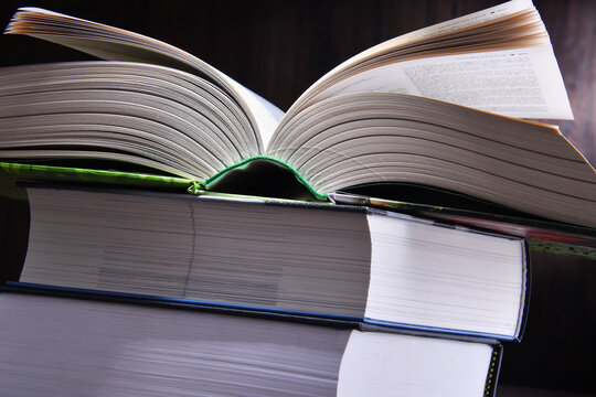 Composition with open book on the table
