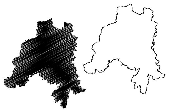 Clervaux canton (Grand Duchy of Luxembourg, Administrative divisions) map vector illustration, scribble sketch Clervaux map