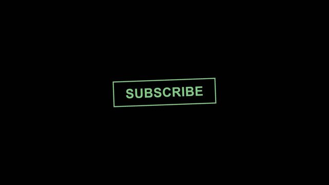 Bold Subscribe Button with Neon Green and Black Design Symbolizing Digital Media, Online Engagement, Digital Marketing, Advertising Campaigns, Social Media