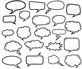 Fototapeta premium Collection of various speech bubbles and thought clouds
